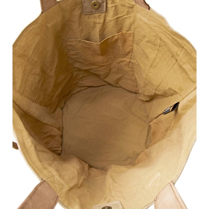 Vintage Addiction - Wholesale Tote Bag - Women's - Large Plain Recycled Military Tent Tote2