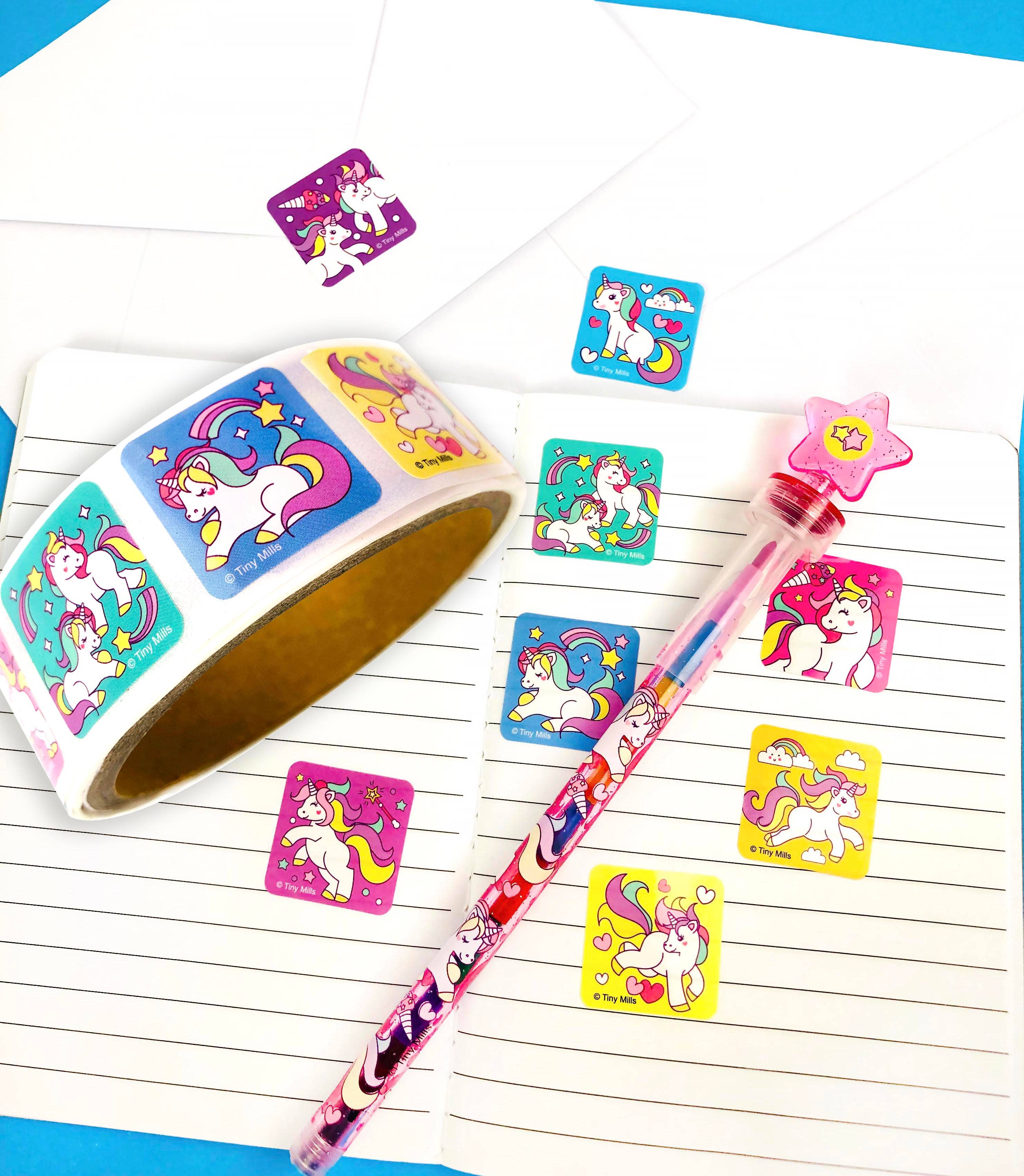 Tiny Mills - Wholesale Sticker - Kids & Baby - Unicorn Stickers 100 Stickers/Dispenser, Pack of 127