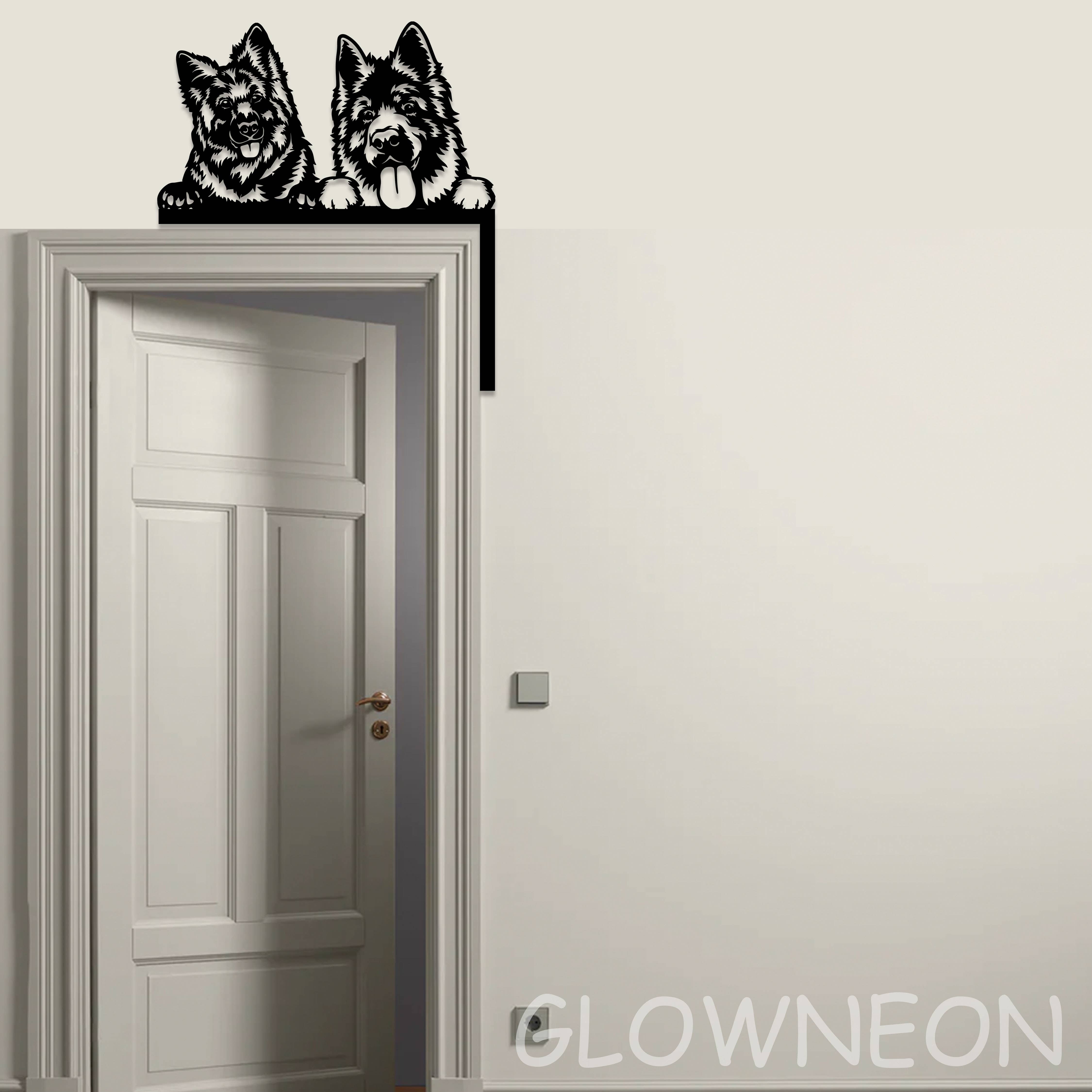 Glow Neon - Vendita all'ingrosso Insegna al neon - Decorazione in metallo a forma di cane da pastore tedesco, porta ad angolo1