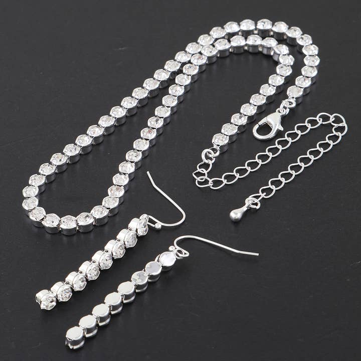 3AM BY H&D ACCESSORIES - Wholesale Jewelry Set - Bejeweled Rhinestone Choker Necklace N Earrings Set3