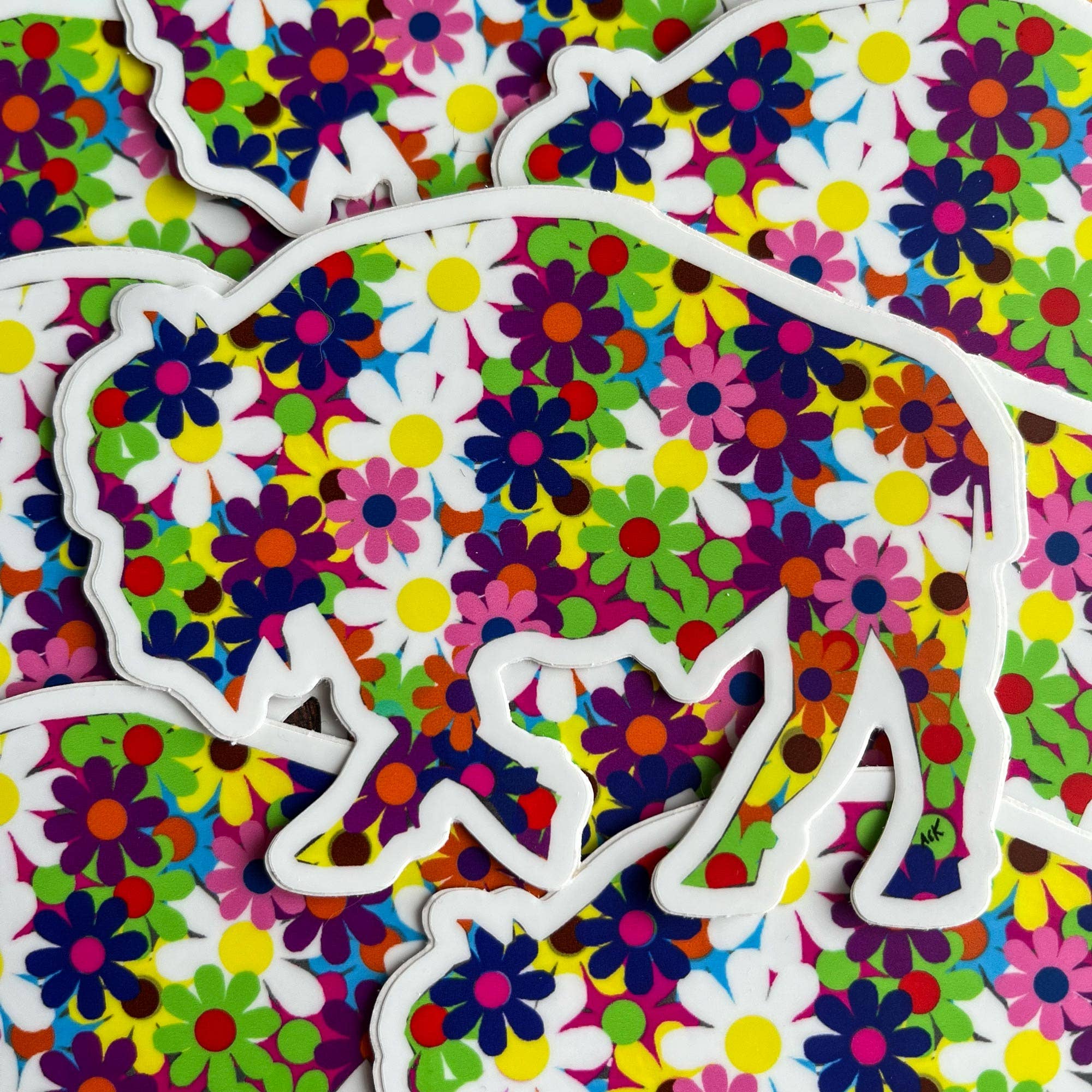 Alison E. Kurek - Wholesale Sticker - Flower Buffalo Bison Die Cut Waterproof Vinyl Sticker1