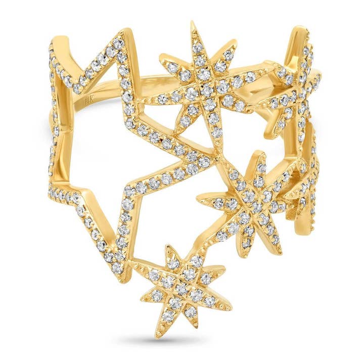 SPIRAL GALAXY DIAMOND RING, GOLD for wholesale by JEN HANSEN