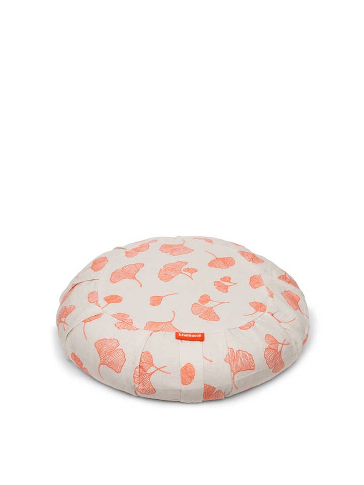 coussin de méditation rond en lin Collab pour la vente par b, halfmoon