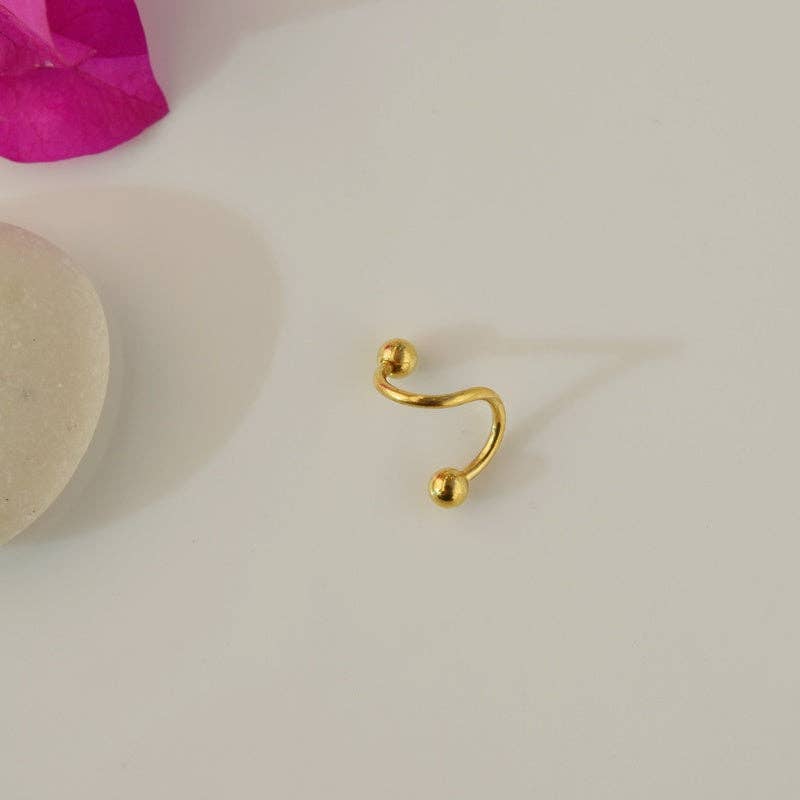 StockJWL - Vendita all'ingrosso Orecchini singoli - Piercing a Spirale Ritorto Piercing a Spirale Orecchini a Spirale in Acciaio Ondulato per Trago, Elica e Cartilagine Oro Argento Nero22