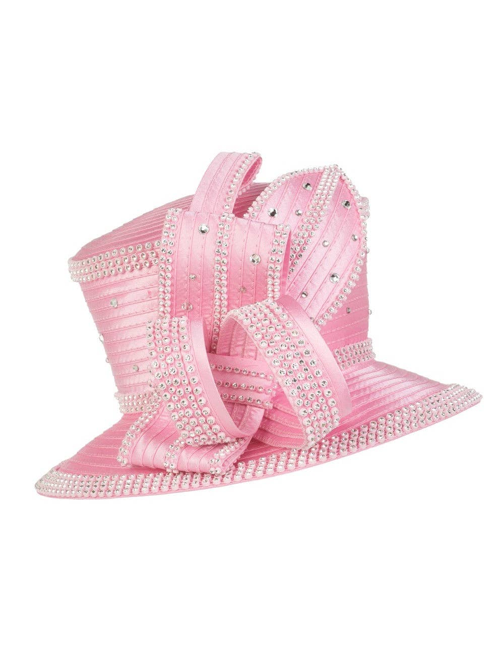 Giovanna - Vente Chapeau bibi – femme - Chapeau élégant en satin à strass5