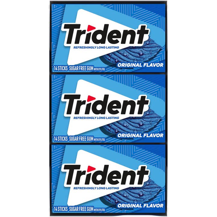 Snacky Candy - Wholesale Chewing Gum - Trident Original Flavor 14 pc 12 pack1