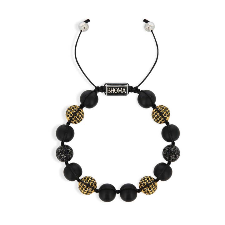 Bhoma - Mens Designer Jewelry - Wholesale Jewelry Set - Saturday Stack: CZ Bead Bracelet Paired with Leather Bracelet8