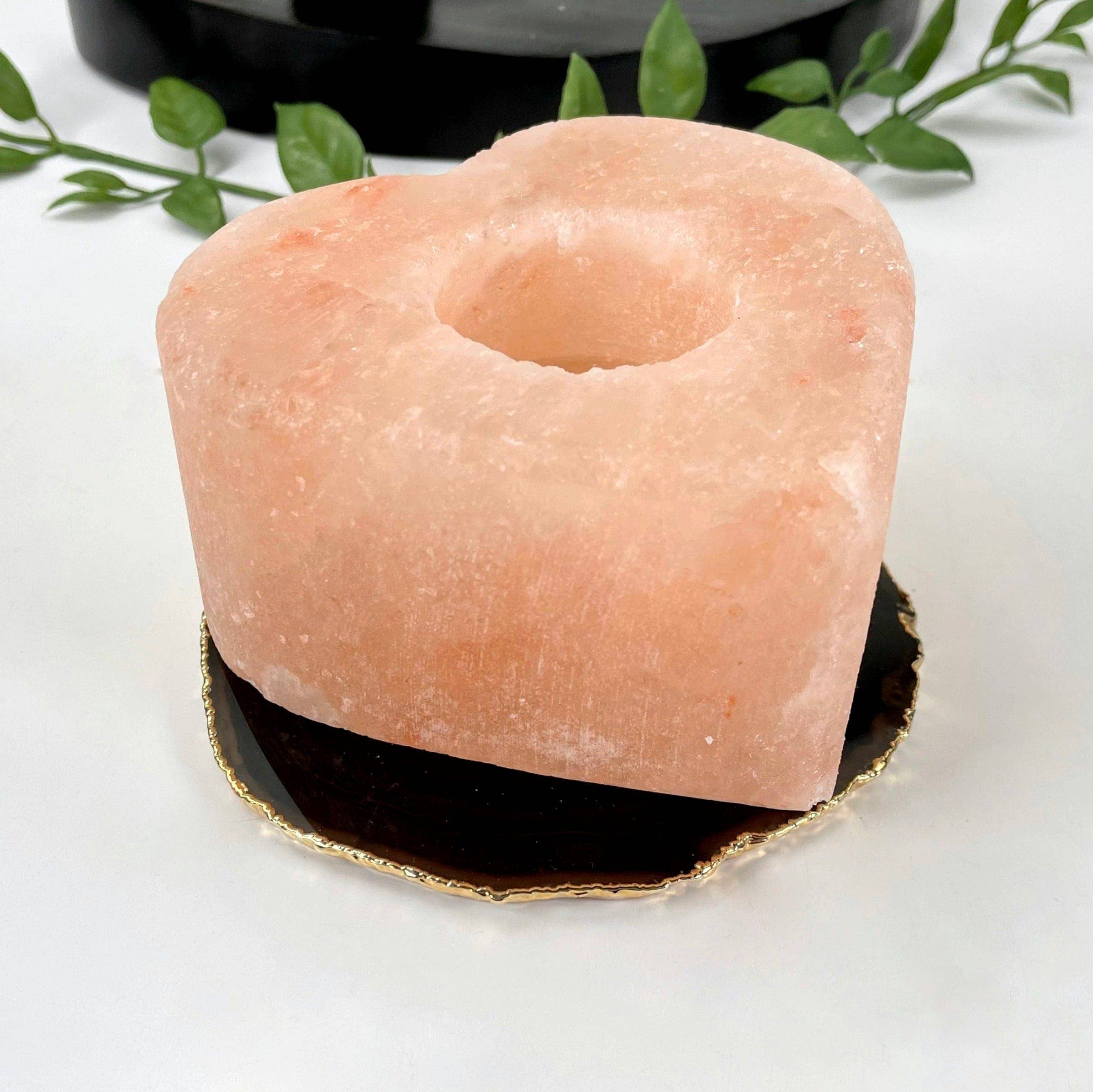 Rock Paradise - Wholesale Candle Holder - Crystal Himalayan Salt Orange Heart Candle Holder4
