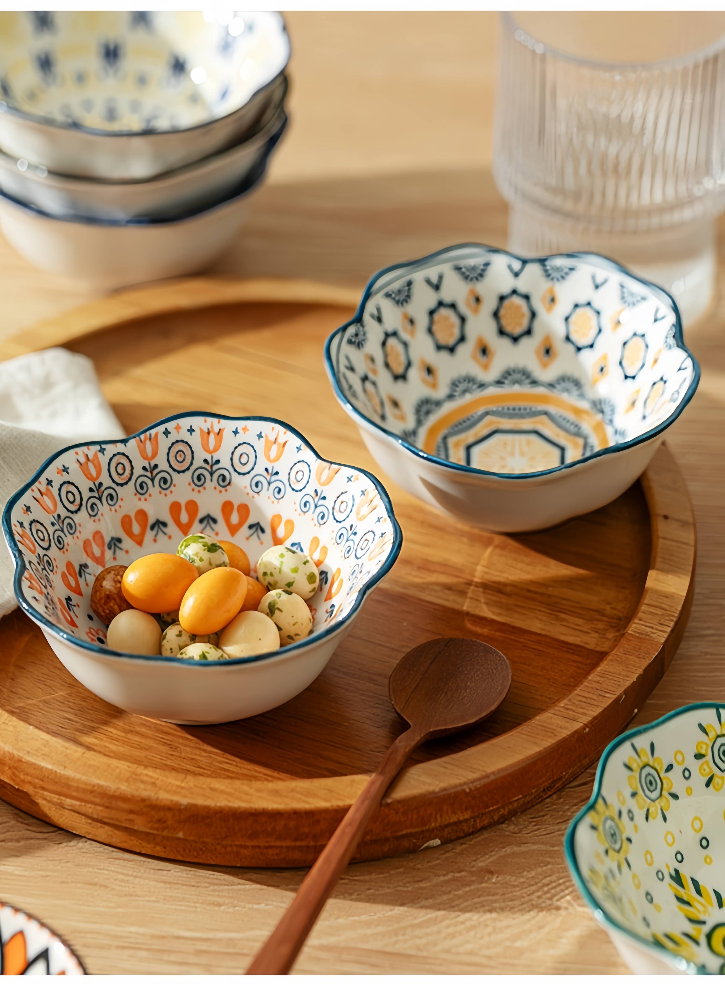 Otterware - Vente Bols à condiments/sauces - Plats à trempette en céramique style marocain (6 styles)58