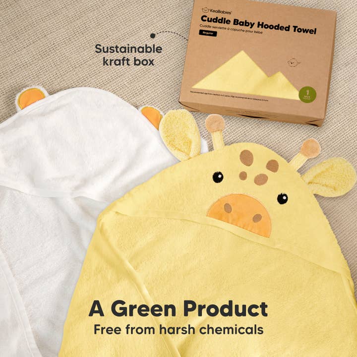 Giraffe KeaBabies Cuddle Baby Hooded Towel for wholesale on Faire7