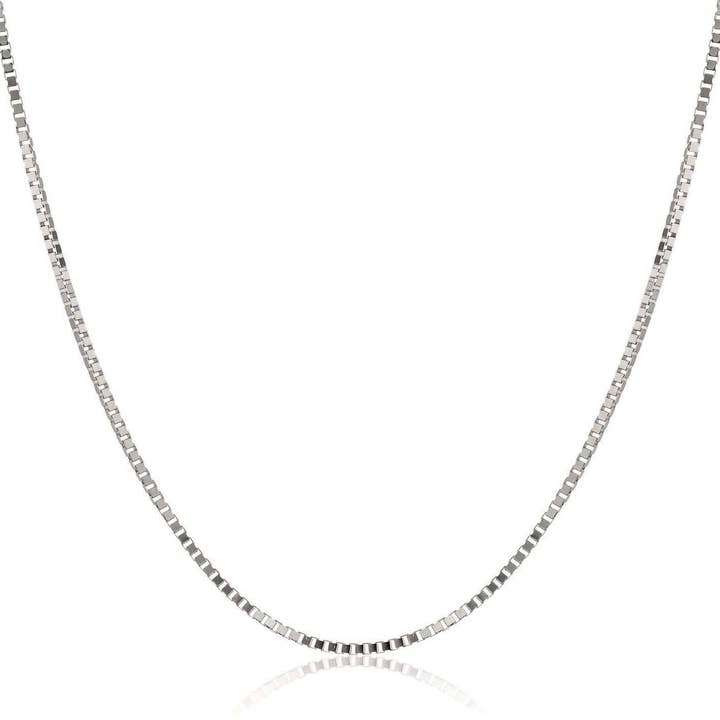 Sterling Silver 1mm Box kedja halsband för wholesale av Pori Jewelry