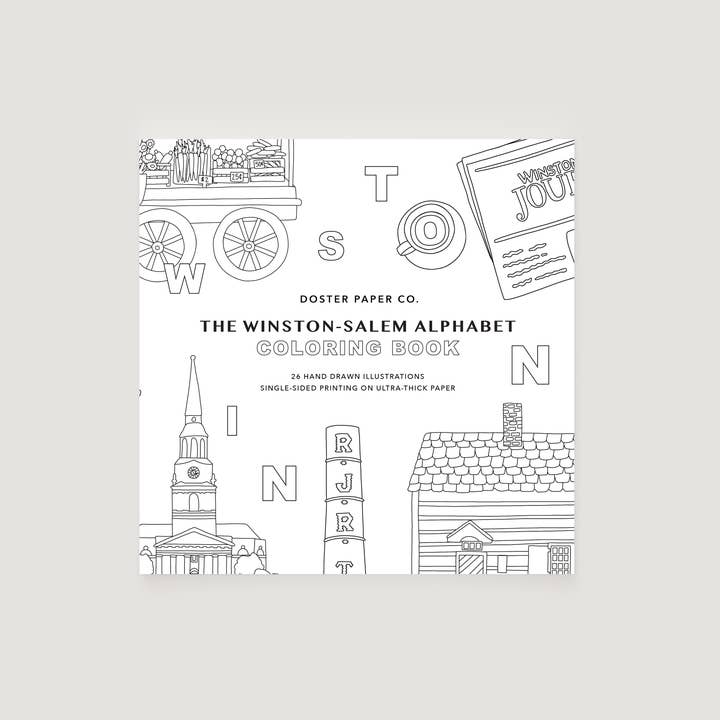 Winston-Salem, NC Alphabet Coloring Book for wholesale by Doster Paper Co.