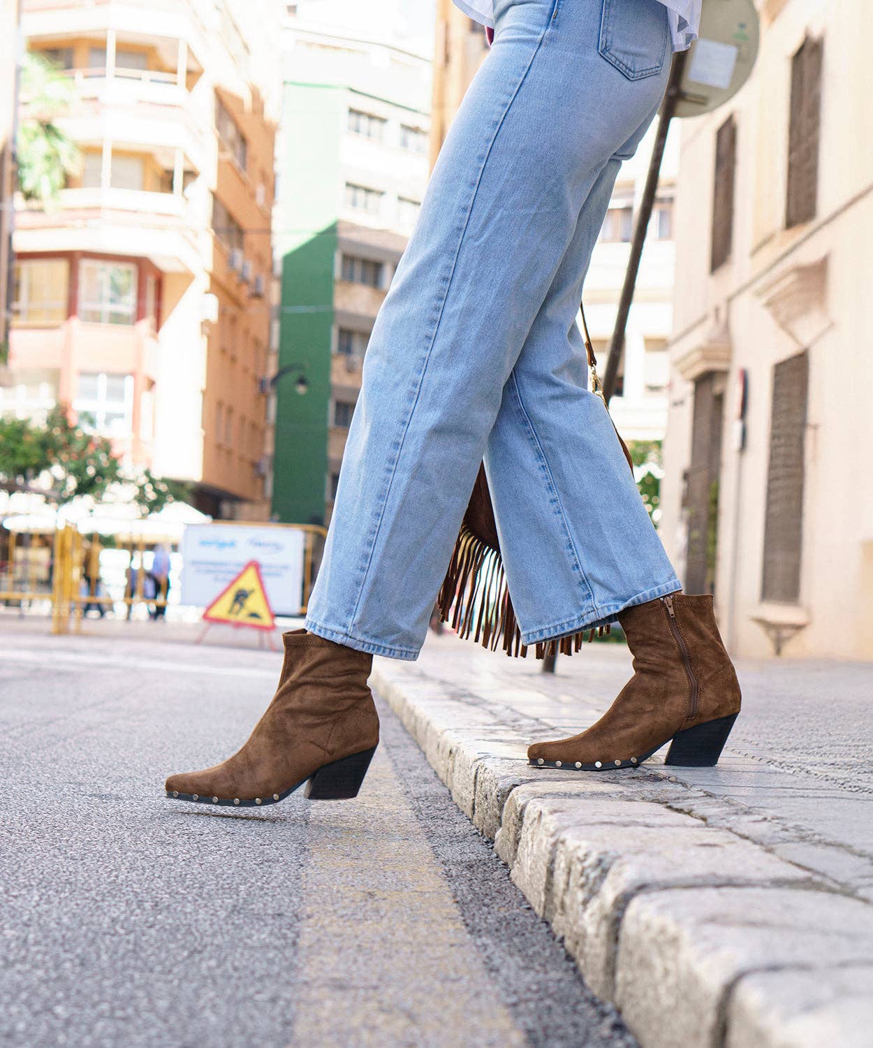 Camel short boot with studs for wholesale on Faire1