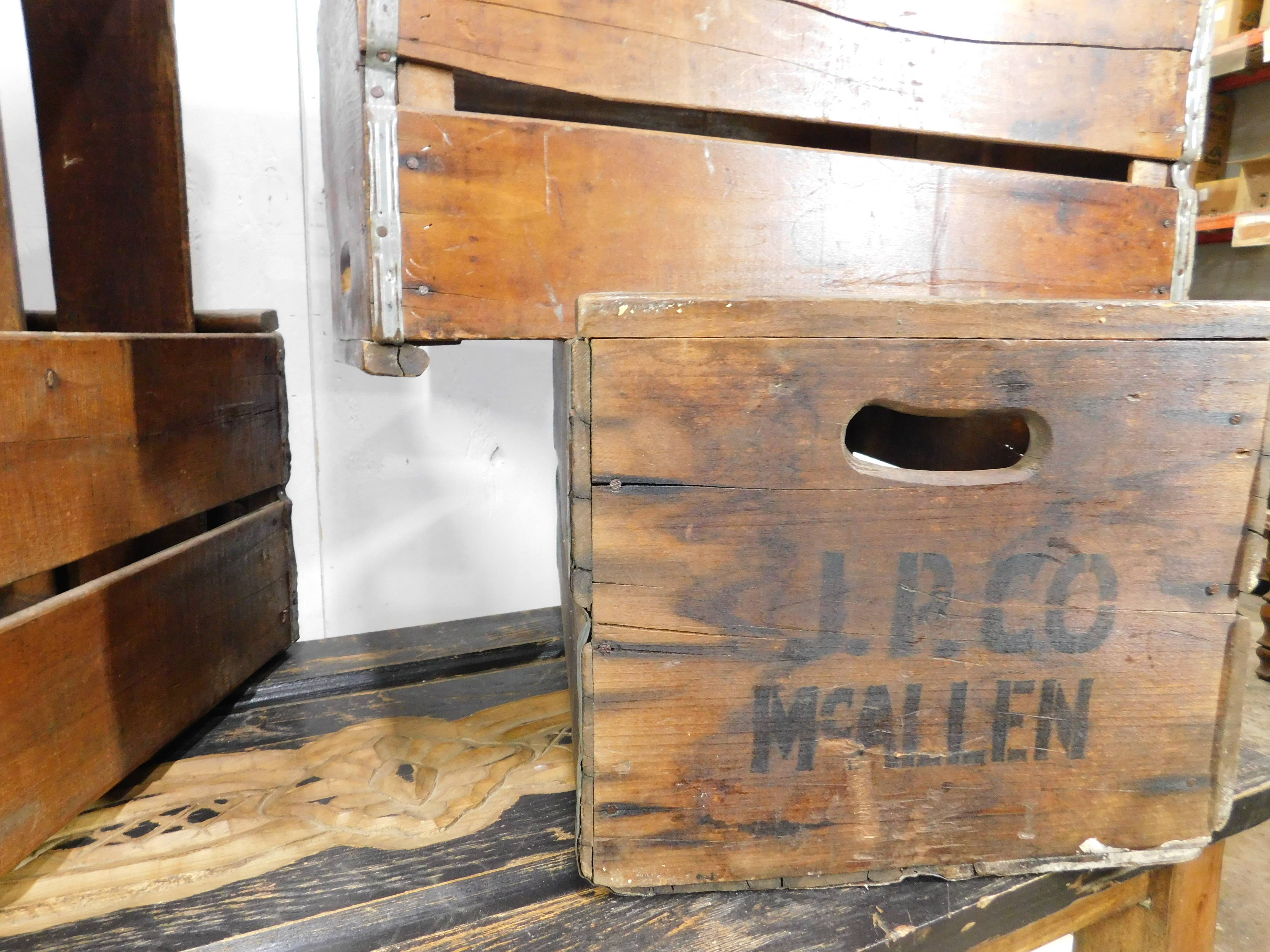 My Amigos Imports - Vente Boîtes décoratives - Caisse en bois d'agrumes antique - Vintage - Années 1940 - 15x26x13H pouces2