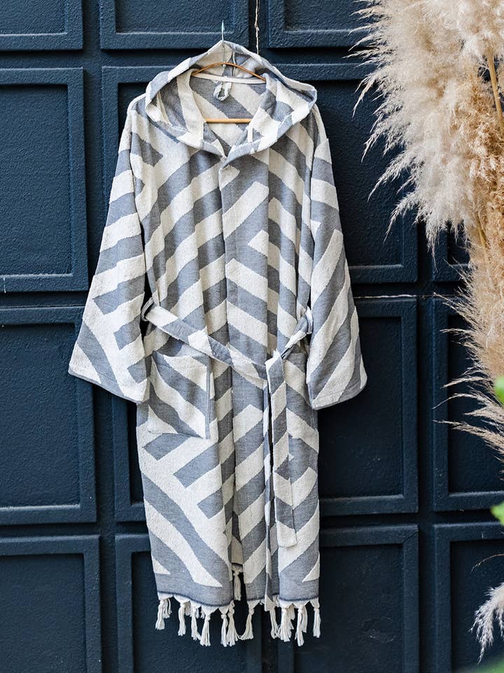 Kikoya - Wholesale Robe - Unisex - Raised Terry Bathrobe Turkish Cotton Light Weight Hood Quick