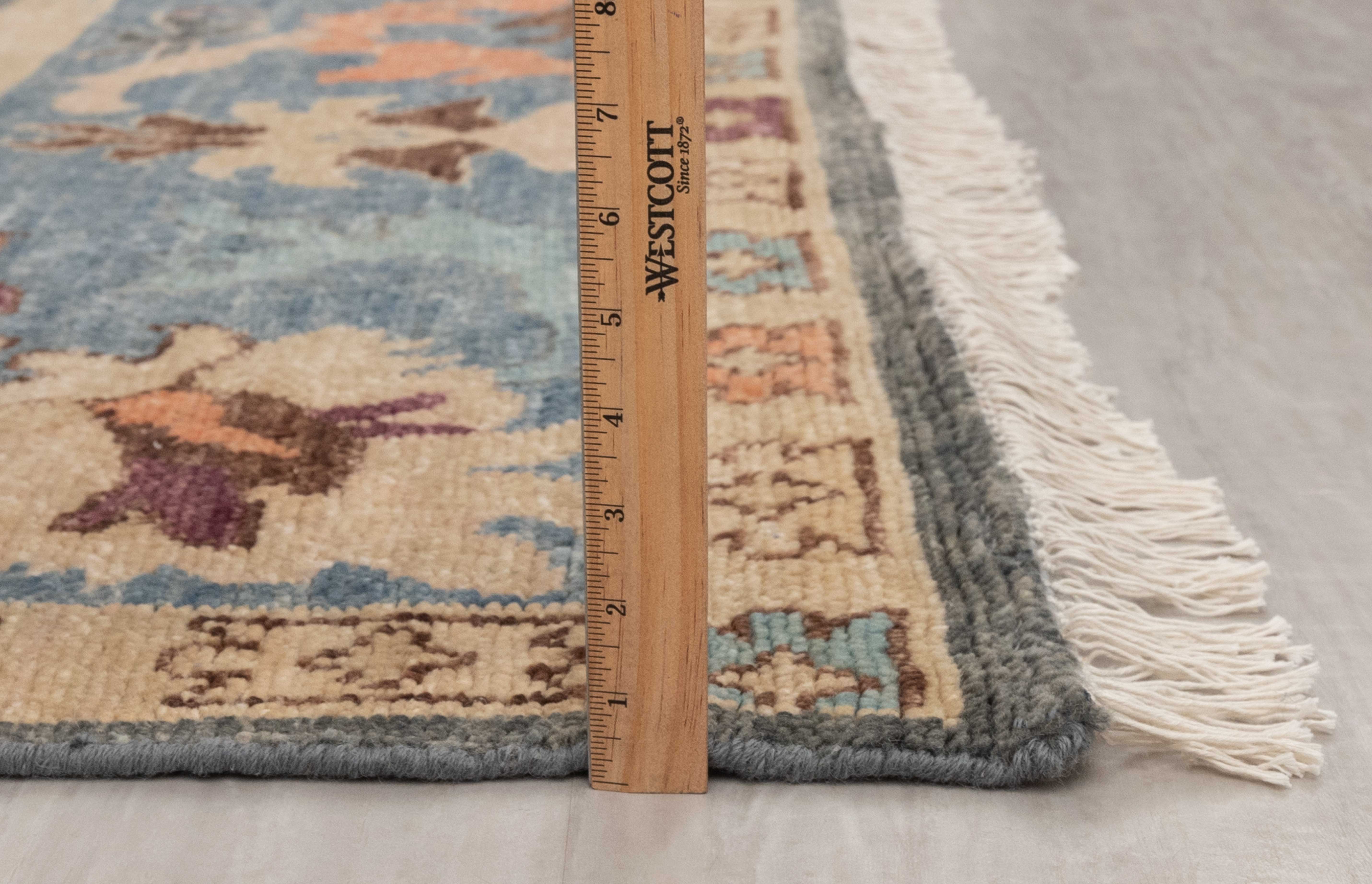 Aesthetic Homes LLC - Wholesale Area Rug - 9x12 Green Blue Oushak Rug – Hand-Knotted Wool #58184