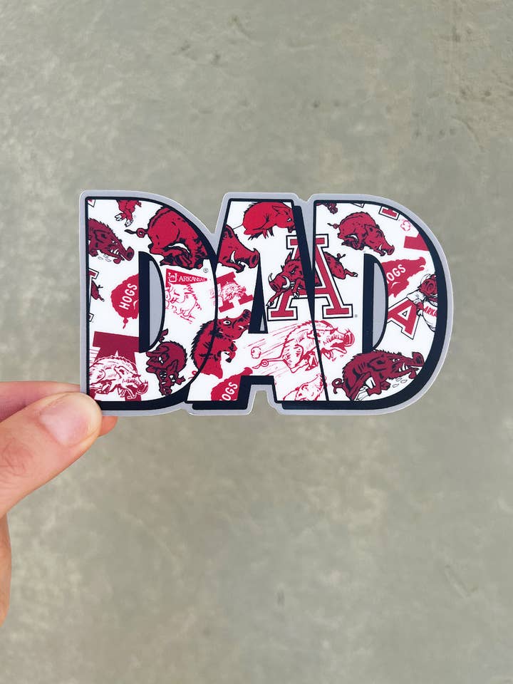 Multi Dad Sticker for wholesale by Southern Trend Clothing - Arkansas Razorbacks