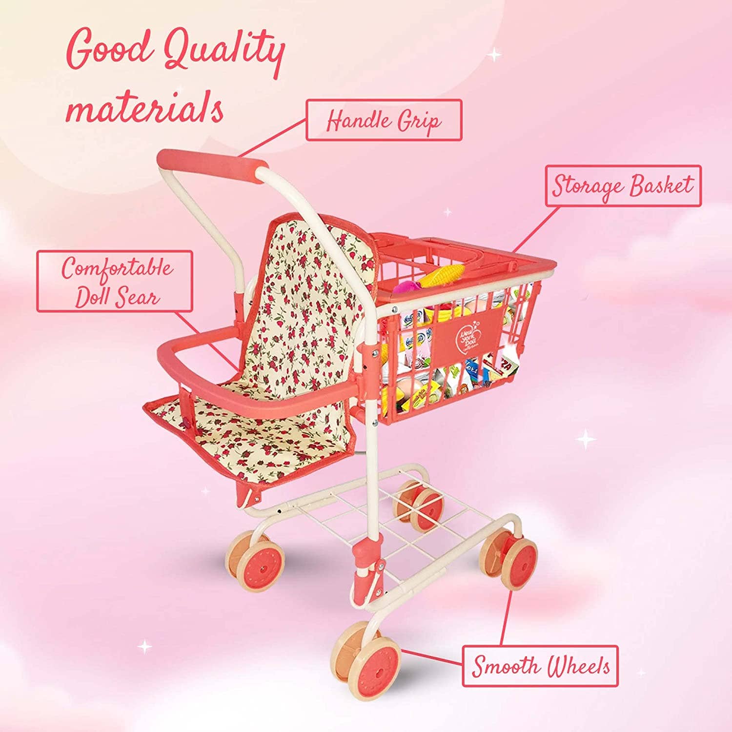 The New York Doll Collection - Wholesale Toy Set - Kids - Toy Shopping Cart - Includes Food8