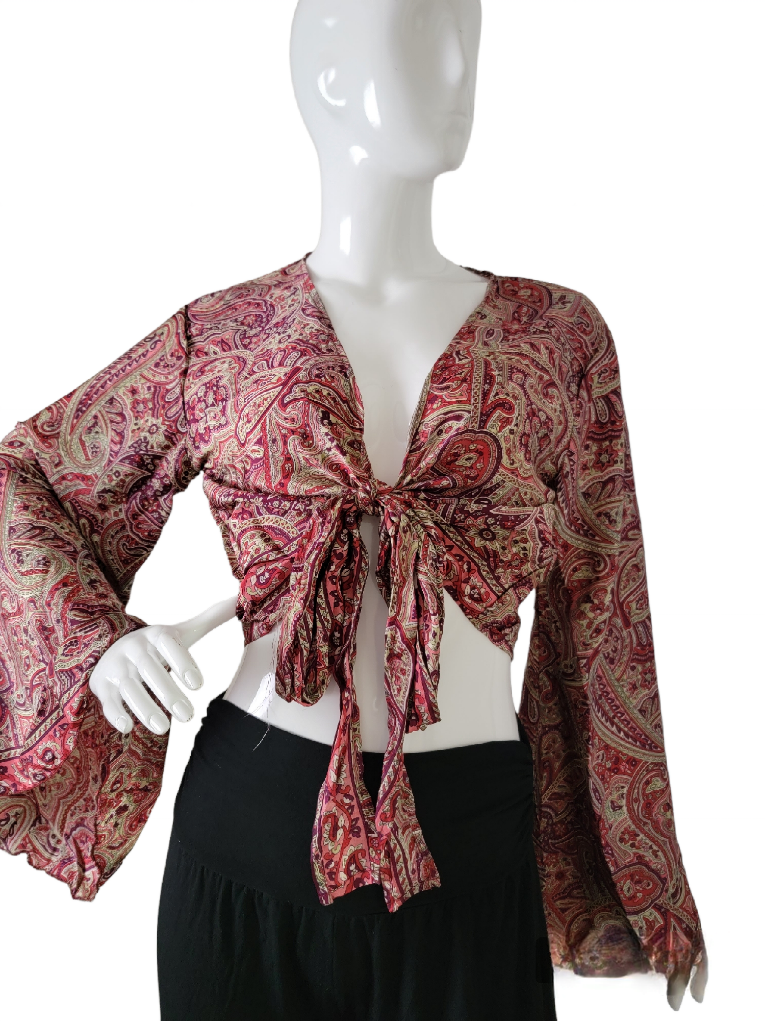 Evergreen Guardian Imports – wholesale Blouse – Women’s – TSTT-66 Long Sleeves Front Tie Top7