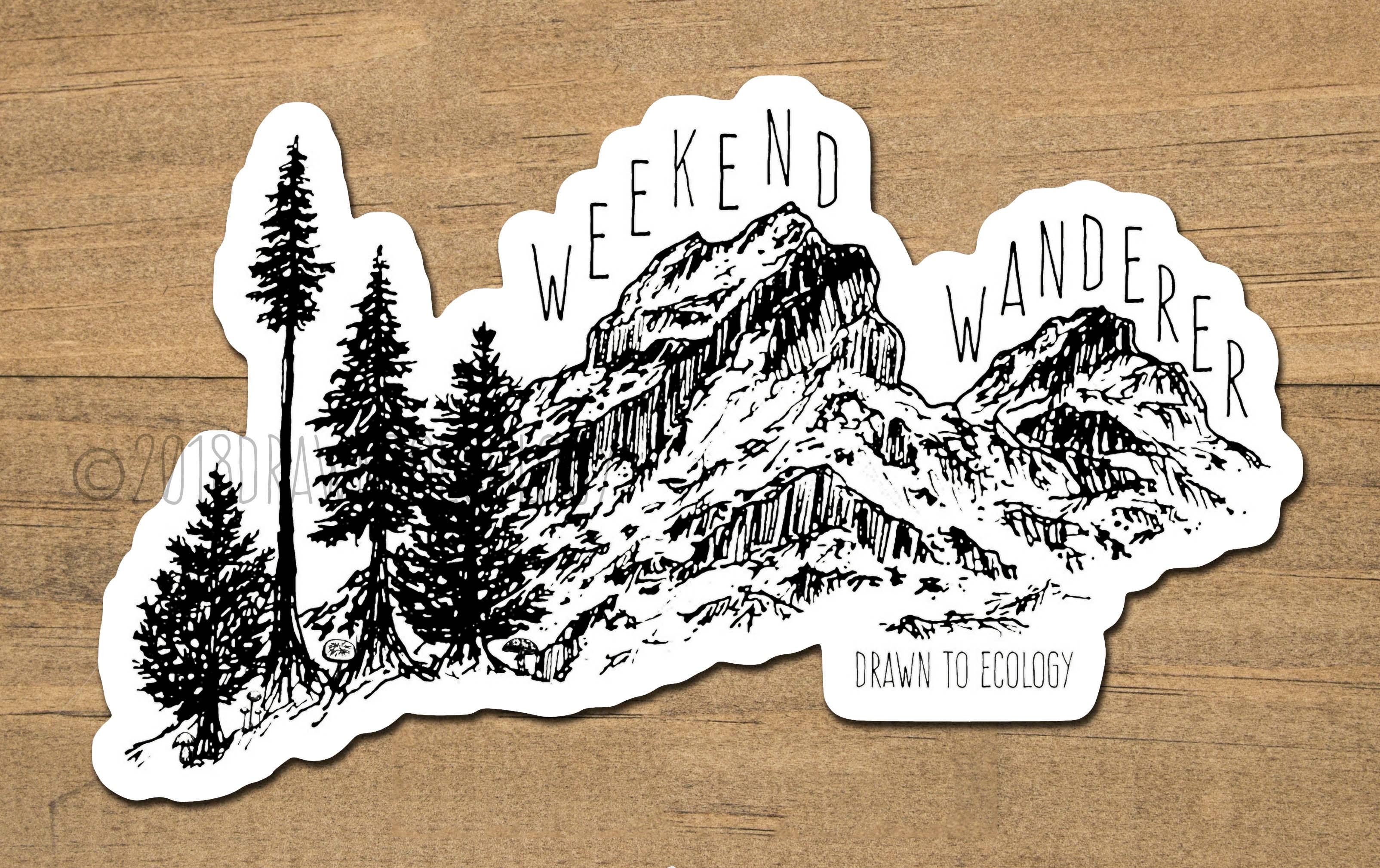 Drawn to Ecology - Wholesale Sticker - Weekend Wanderer Sticker2