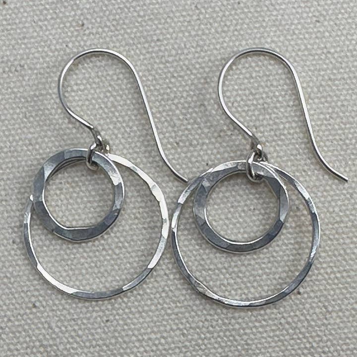 Joy Gold Double Circle Earrings for wholesale by Cloverleaf Jewelry