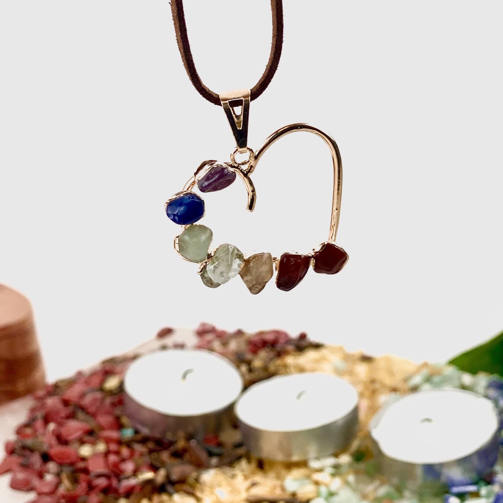 Rock Paradise – Pendente/pingente individual por atacado – Pingente/Coração de Cristal de Chakra Polido3