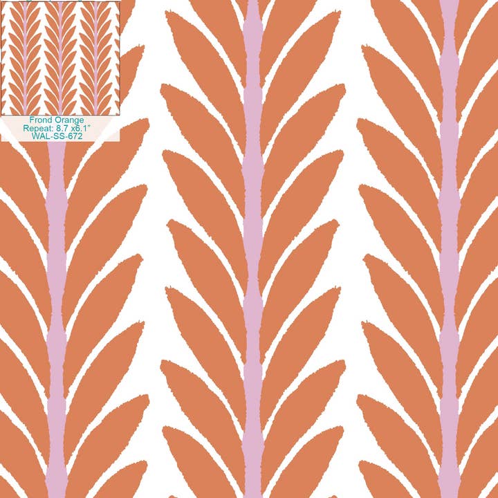 Papier peint orange feuillage pour la vente par Laura Park Designs