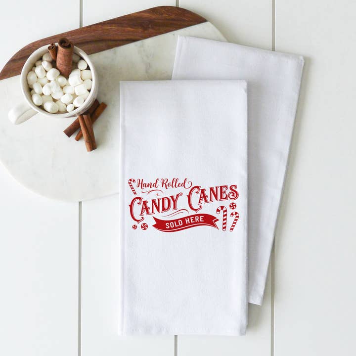 Candy Cane Tea Towel for wholesale by Porter Lane Home
