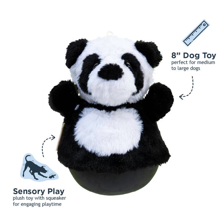 Tall Tails - Wholesale Pet Plush Toy - Dog - Panda Roly Poly Dog Toy