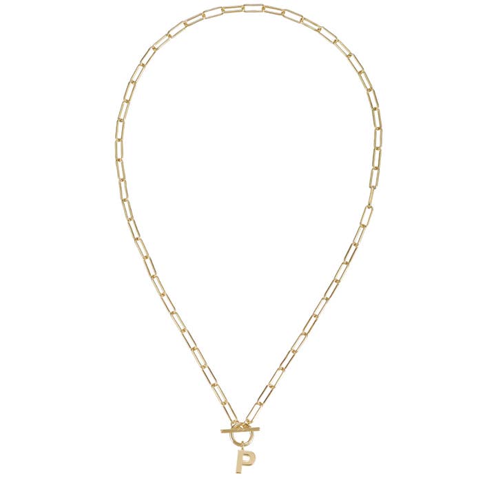 Toggle Initial Necklace in Gold for wholesale on Faire26
