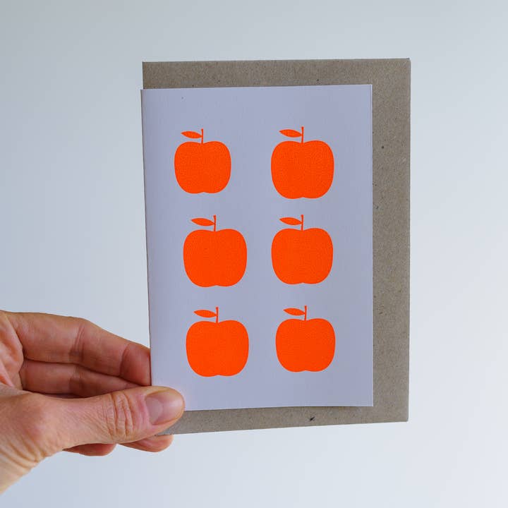 Apples - Screen Printed Greeting Card (blank) for wholesale by Spin Spin