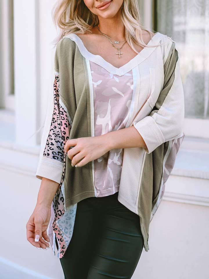 FULL TIME PURCHASE - Wholesale Tunic - Women's - Exposed Seam Patchwork Oversized Top