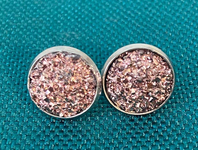 SMA Artistry Creations - Vendita all'ingrosso Orecchini a bottone - Orecchini a bottone cabochon scintillanti da 12 mm4