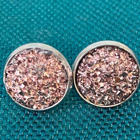 SMA Artistry Creations - Vendita all'ingrosso Orecchini a bottone - Orecchini a bottone cabochon scintillanti da 12 mm4