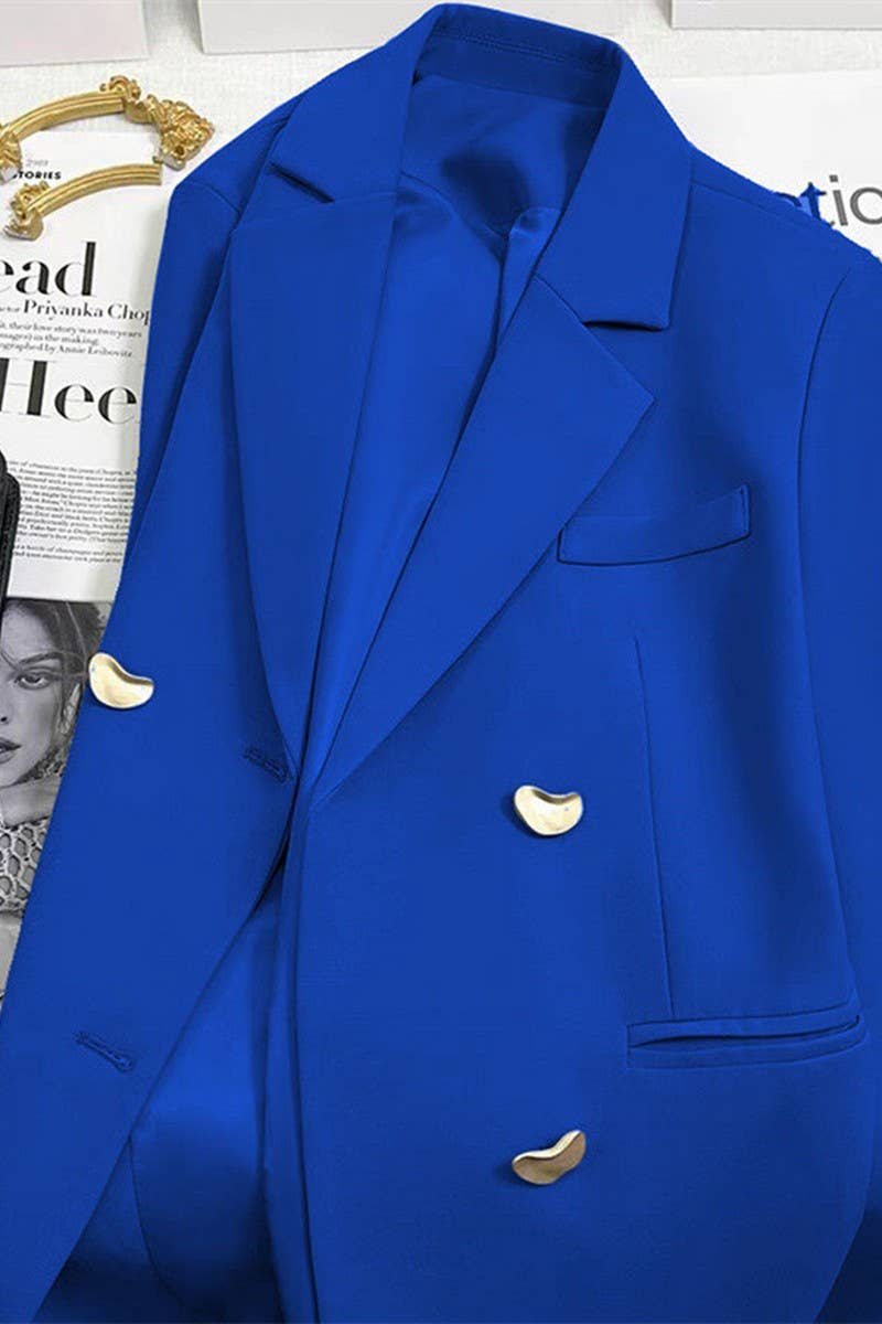 NINEXIS - Wholesale Blazer - Women's - CWOBL0138_SOLID COLOR METAL BUTTON LAPEL COMMUTER SUIT12