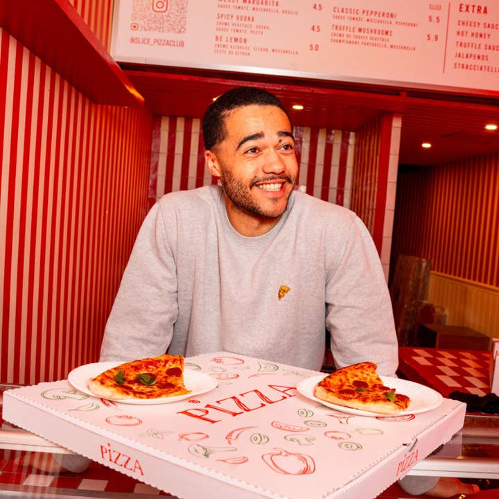 Natural Vibes - Wholesale Sweatshirt - Men's - Pizza Ciao Sweatshirt - Organic Grey Sweater, Embroidered4