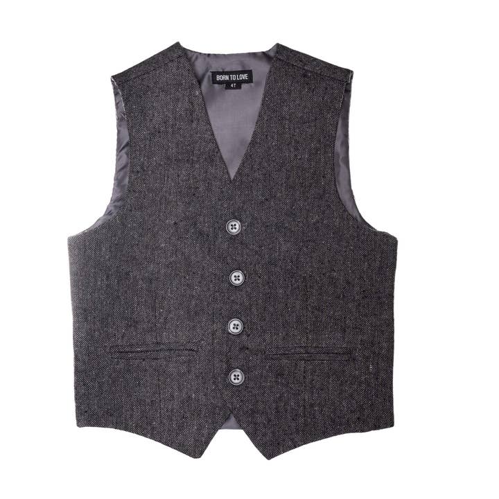 Veste grise Born To Love pour enfants, mode mariage pour la vente par Born To Love