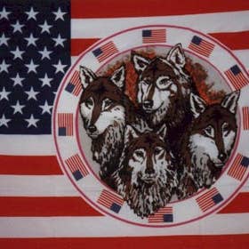 Worldwide Flags Ltd – wholesale Flag – USA with 4 Wolves 5'x3'
