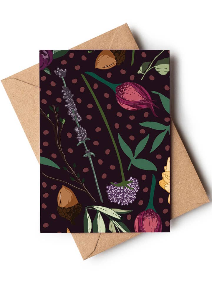 Botanical Notecard | Mini Blank Greeting Card | Juniper for wholesale by Wildwood Paper