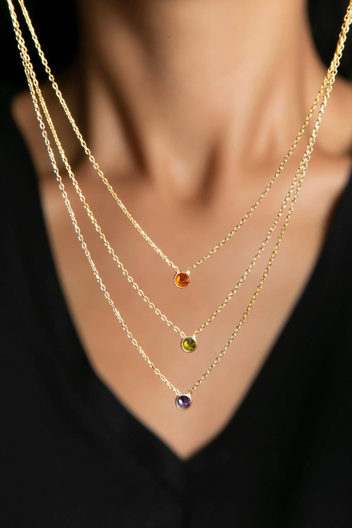 Volenia Silver – Großhandel Kette mit Anhänger/Charm – Bunte Stein 925 Sterling Silber Halskette1