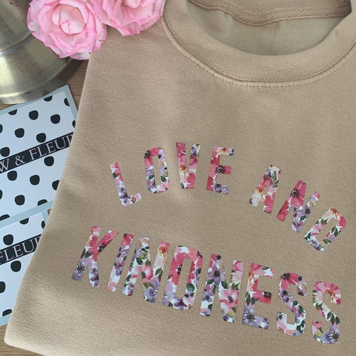 Floral Love And Kindness Sweater for wholesale by Willow & Fleur UK