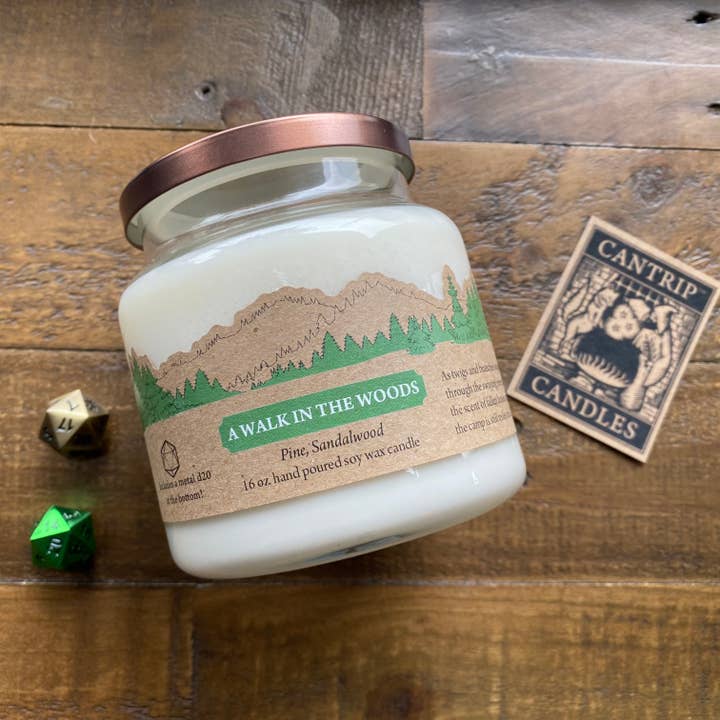 Cantrip Candles - Wholesale Jar/Filled Candle - Walk in the Woods 16 oz.