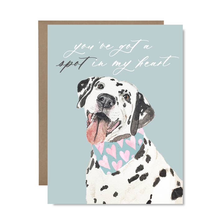 Dalmatiner Hund ordspil Valentinsdag lykønskningskort for engroshandel hos Studio Miller