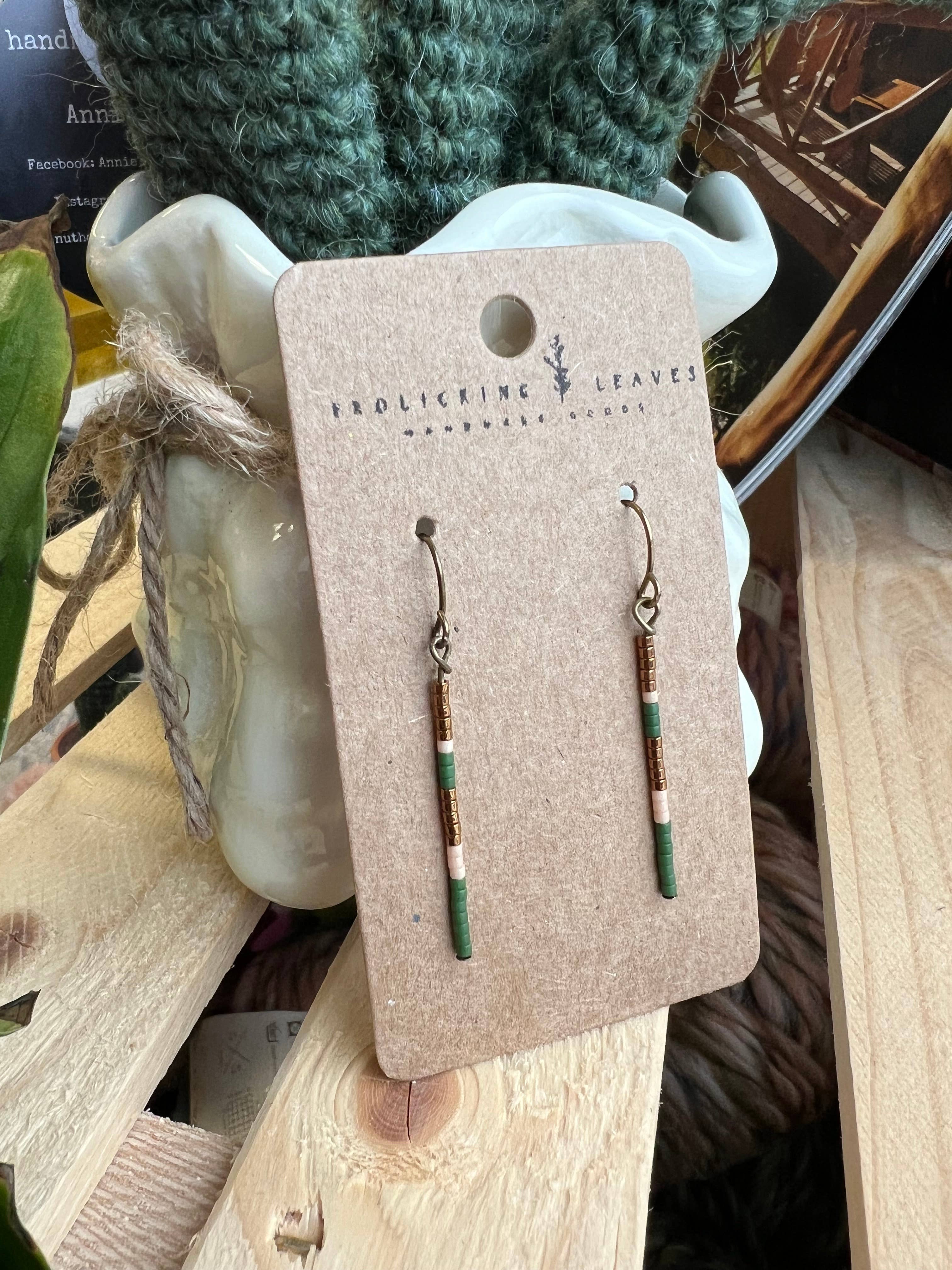 Frolicking Leaves - Vente Boucles d'oreilles pendantes - Une promenade en forêt - Bronze1