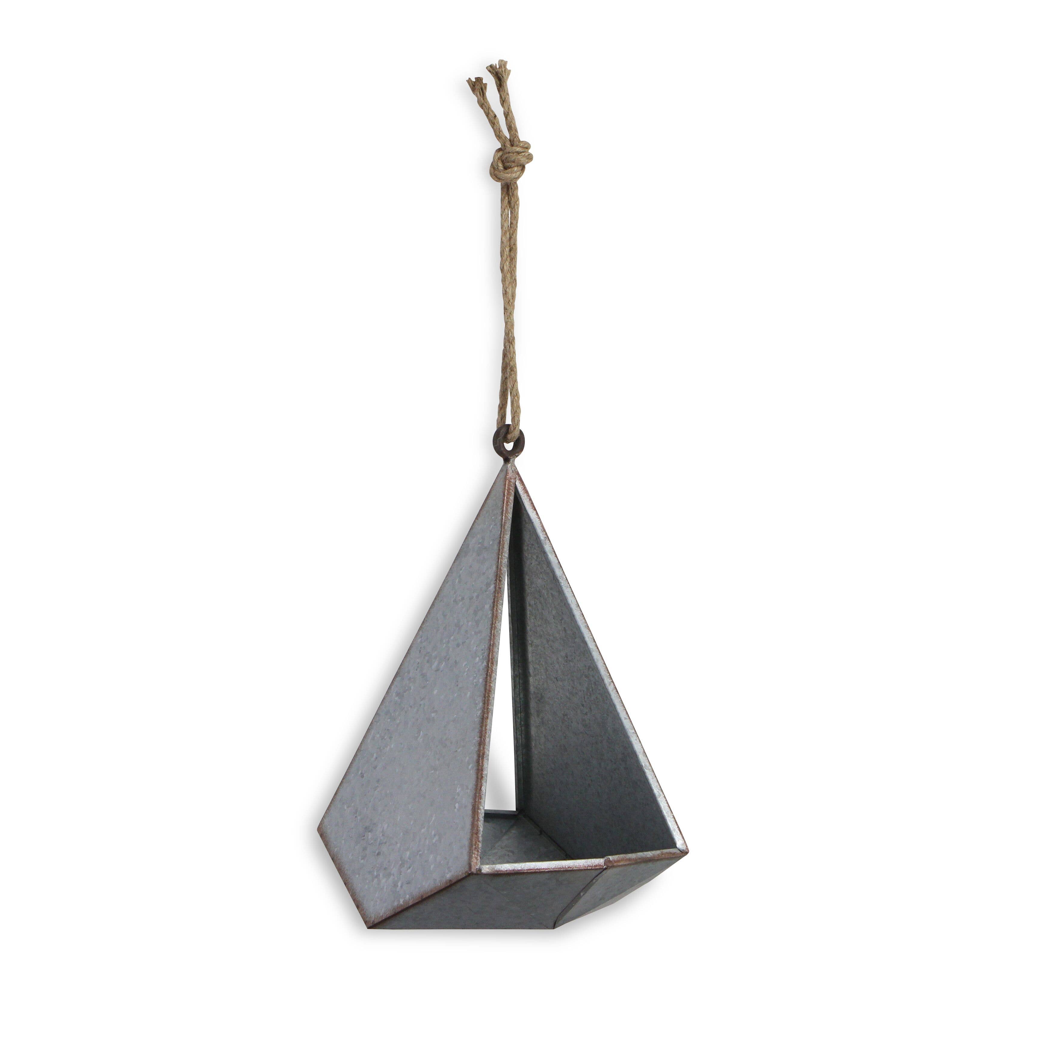 Cheungs Home Decor – wholesale Hanging planter – Odal Geometric Hanging Galvanized Planter1
