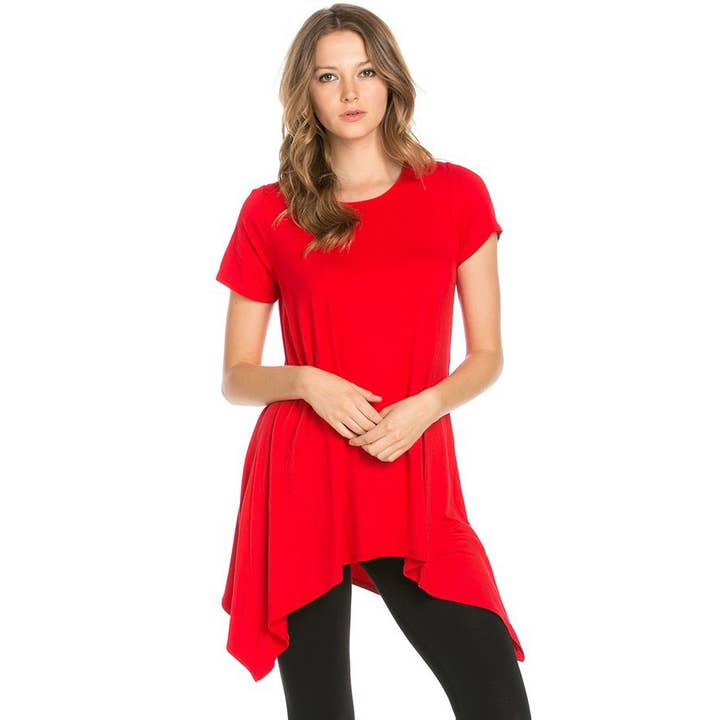 Azules Clothing – Túnica - Mulher por atacado – Túnica de manga curta Piko ATP-2267RS1