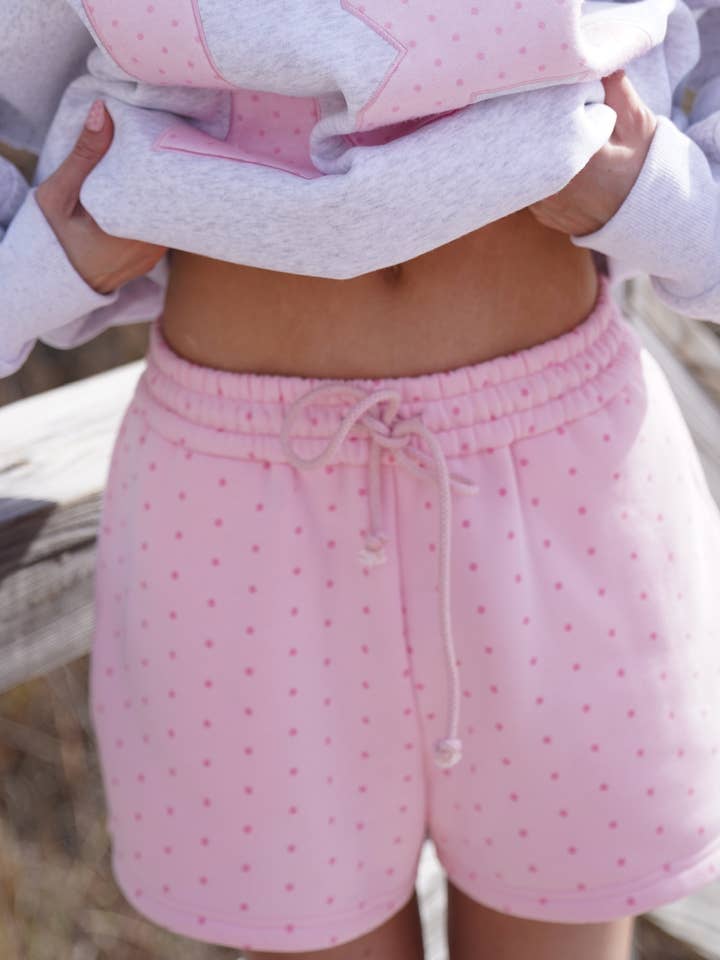 Calções Rosa Claro com Bolinhas 100% Algodão por atacado de Sunkissed Coconut