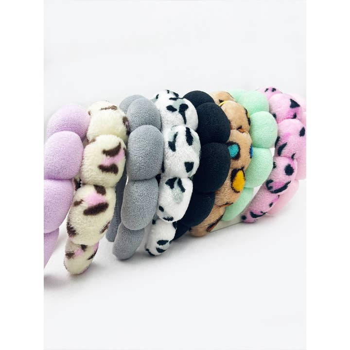 Leopard and Solid Mix of Spa Headband for wholesale on Faire6