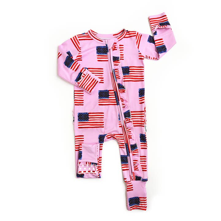 Betty Rosa Flagg Volang Dragkedja Bambu 4 juli Sömniga Liten för wholesale av Gigi and Max