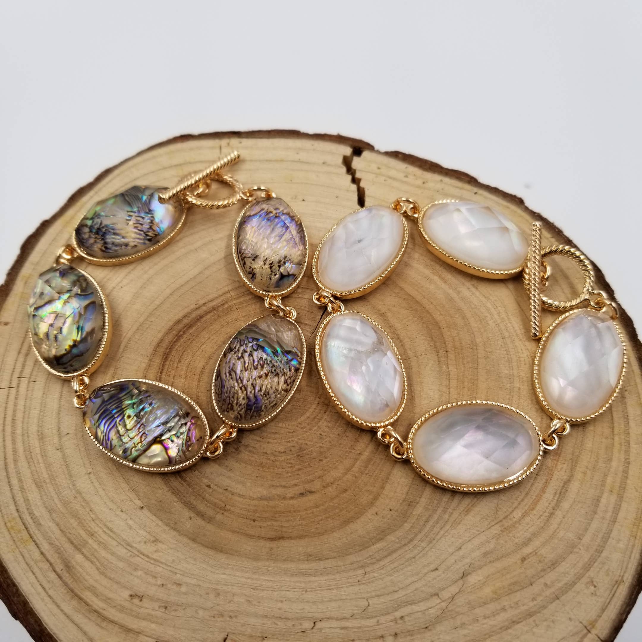 CHAKRA JEWELRY - Vendita all'ingrosso Braccialetto con ciondolo/pendente - Braccialetto con Pietra Semipreziosa in Conchiglia Abalone Naturale2